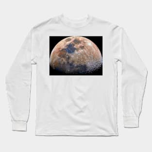 Waxing gibbous Moon, computer-enhanced (R340/0792) Long Sleeve T-Shirt